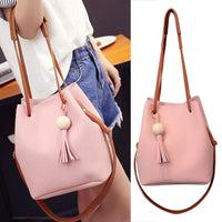 2019 New Fashion Women PU Leather Bucket Shoulder Bag with Small Handbag Messenger Satchel Bag WML99