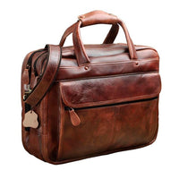 Men Oil Waxy Leather Antique Design Business Briefcase Laptop Document Case Fashion Attache Messenger Bag Tote Portfolio 7146